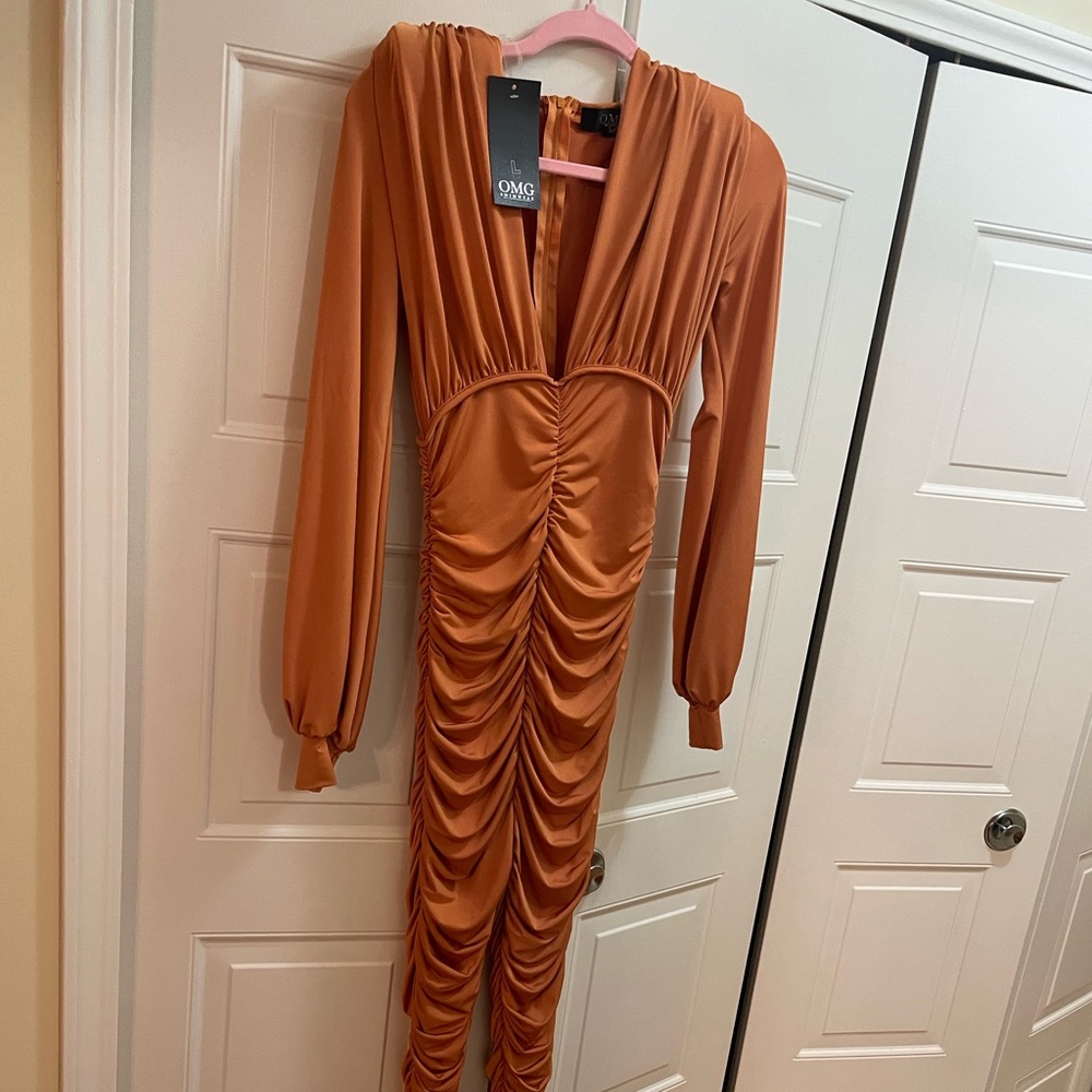 OMG swimwear catsuit sz large in copper